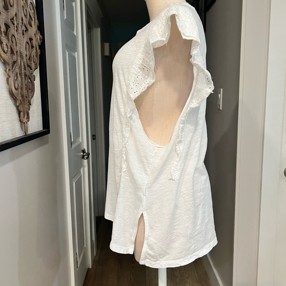 PILCRO for Anthropologie White top with eyelet elements and wide arm opening - Picture 4 of 14